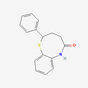 molecular formula C16H15NOS B8532683 3,4-dihydro-2-phenyl-2H-1,6-benzothiazocin-5(6H)-one 