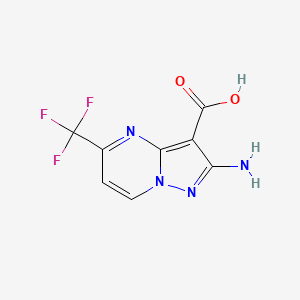 molecular formula C8H5F3N4O2 B8532730 2-Amino-5-(trifluoromethyl)pyrazolo[1,5-a]pyrimidine-3-carboxylic acid 