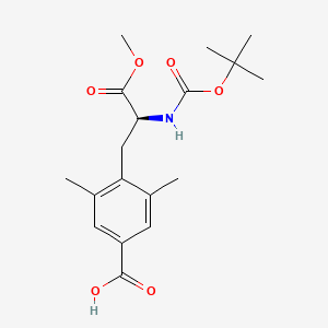 molecular formula C18H25NO6 B8532740 (S)-4-(2-tert-Butoxycarbonylamino-2-methoxycarbonylethyl)-3,5-dimethylbenzoic acid CAS No. 623950-04-9