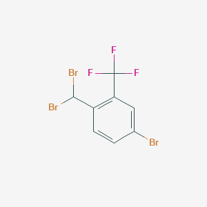 molecular formula C8H4Br3F3 B8532748 Benzene, 4-bromo-1-(dibromomethyl)-2-(trifluoromethyl)- CAS No. 955946-11-9