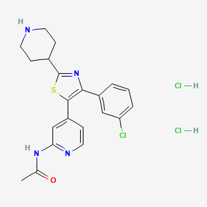 molecular formula C21H23Cl3N4OS B8532752 n-[4-[4-(3-Chlorophenyl)-2-(piperidin-4-yl)-1,3-thiazol-5-yl]-2-pyridyl]acetamide dihydrochloride 