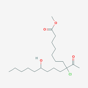 molecular formula C20H37ClO4 B8532755 Methyl 8-acetyl-8-chloro-12-hydroxyheptadecanoate CAS No. 57987-71-0