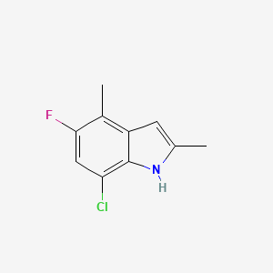 molecular formula C10H9ClFN B8532811 7-Chloro-5-fluoro-2,4-dimethyl-1H-indole 