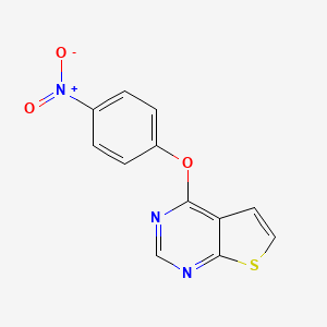 molecular formula C12H7N3O3S B8532816 4-(4-Nitrophenoxy)thieno[2,3-d]pyrimidine 