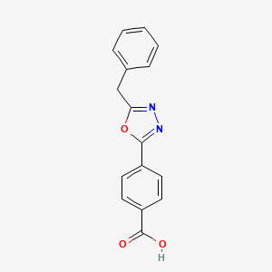 molecular formula C16H12N2O3 B8532883 4-(5-Benzyl-1,3,4-oxadiazol-2-yl)benzoic acid 