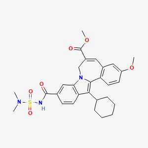 7H-Indolo[2,1-a][2]benzazepine-6-carboxylic acid, 13-cyclohexyl-10-[[[(dimethylamino)sulfonyl]amino]carbonyl]-3-methoxy-, methyl ester