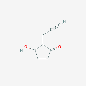 molecular formula C8H8O2 B8532975 4-Hydroxy-5-(2-propynyl)-2-cyclopenten-1-one 