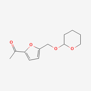 molecular formula C12H16O4 B8532989 1-[5-(Tetrahydro-pyran-2-yloxymethyl)-furan-2-yl]-ethanone 