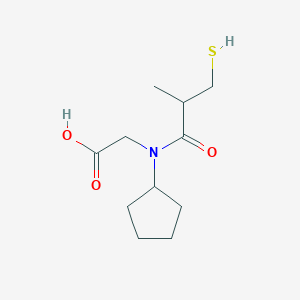 molecular formula C11H19NO3S B8532996 (S)-[Cyclopentyl-(3-mercapto-2-methyl-propionyl)-amino]-acetic acid 