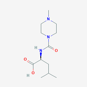 molecular formula C12H23N3O3 B8533021 2(S)-[(4-methyl-piperazine-1-carbonyl)-amino]-4-methyl-pentanoic acid 