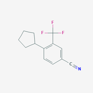 molecular formula C13H12F3N B8533144 4-Cyclopentyl-3-(trifluoromethyl)benzonitrile 
