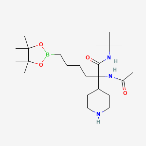 2-Acetamido-N-(tert-butyl)-2-(piperidin-4-yl)-6-(4,4,5,5-tetramethyl-1,3,2-dioxaborolan-2-yl)hexanamide