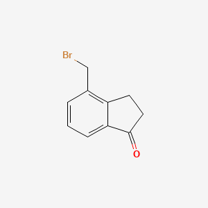molecular formula C10H9BrO B8533218 4-(Bromomethyl)indan-1-one 