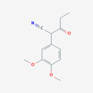 molecular formula C13H15NO3 B8533225 2-[3,4-Bis(methyloxy)phenyl]-3-oxopentanenitrile 