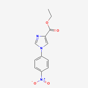 molecular formula C12H11N3O4 B8533229 ethyl 1-(4-nitrophenyl)-1H-imidazole-4-carboxylate 