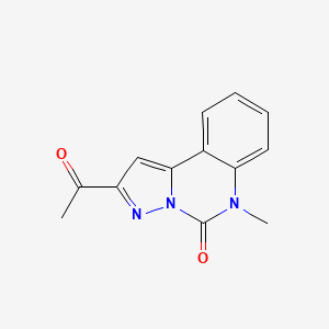 molecular formula C13H11N3O2 B8533265 2-Acetyl-6-methylpyrazolo[1,5-c]quinazolin-5(6H)-one CAS No. 57822-70-5
