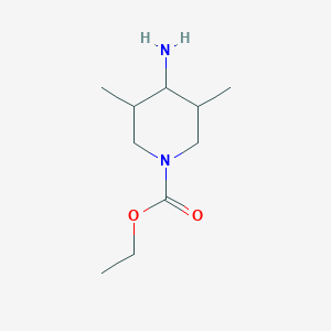 molecular formula C10H20N2O2 B8533276 1-Piperidinecarboxylicacid,4-amino-3,5-dimethyl-,ethylester(9CI) 