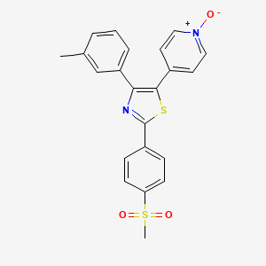 molecular formula C22H18N2O3S2 B8533285 4-[4-(3-Methylphenyl)-2-(4-methylsulfonylphenyl)-1,3-thiazol-5-YL]pyridine N-oxide CAS No. 325770-26-1