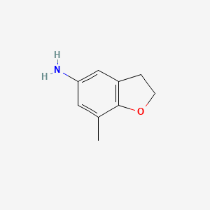 molecular formula C9H11NO B8533290 5-Amino-7-methyl-2,3-dihydrobenzofuran 