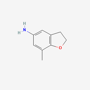 molecular formula C9H11NO B8533290 7-Methyl-2,3-dihydrobenzofuran-5-amine 