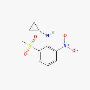 molecular formula C10H12N2O4S B8533367 N-cyclopropyl-2-methylsulfonyl-6-nitroaniline 