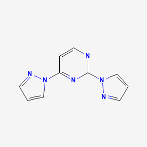molecular formula C10H8N6 B8533379 2,4-Bis(1H-pyrazol-1-yl)pyrimidine 
