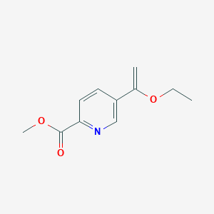 molecular formula C11H13NO3 B8533413 Methyl 5-(1-ethoxyethenyl)pyridine-2-carboxylate 