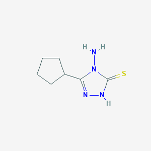 molecular formula C7H12N4S B8533420 4-Amino-5-cyclopentyl-4H-1,2,4-triazole-3-thiol 