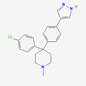 molecular formula C21H22ClN3 B8533431 4-(4-Chloro-phenyl)-1-methyl-4-[4-(1H-pyrazol-4-yl)-phenyl]-piperidine CAS No. 857531-04-5