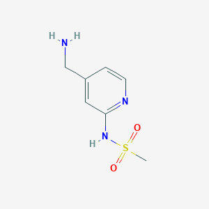 molecular formula C7H11N3O2S B8533465 N-(4-aminomethyl-pyridin-2-yl)-methanesulfonamide 