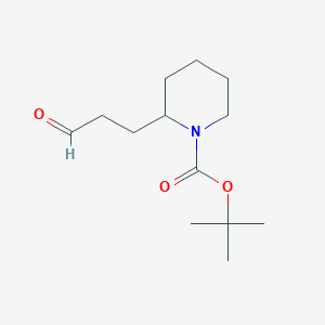 molecular formula C13H23NO3 B8533475 N-tert-butoxycarbonyl-3-piperidin-2-yl-propionaldehyde 