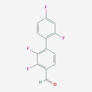 molecular formula C13H6F4O B8533494 2,2',3,4'-Tetrafluoro-[1,1'-biphenyl]-4-carbaldehyde 