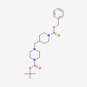 molecular formula C23H35N3O4 B8533515 1-Boc-4-[(1-Cbz-4-piperidyl)methyl]piperazine 