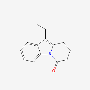 molecular formula C14H15NO B8533659 10-ethyl-8,9-dihydropyrido[1,2-a]indol-6(7H)-one CAS No. 82418-04-0