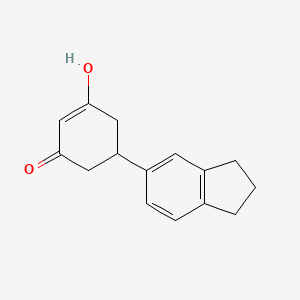 molecular formula C15H16O2 B8533667 5-(2,3-Dihydro-1H-inden-5-yl)-3-hydroxycyclohex-2-en-1-one CAS No. 88633-18-5