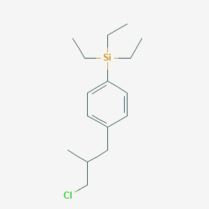 molecular formula C16H27ClSi B8533669 [4-(3-Chloro-2-methylpropyl)phenyl](triethyl)silane CAS No. 89193-67-9