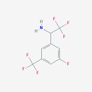 molecular formula C9H6F7N B8533675 alpha,3-Bis(trifluoromethyl)-5-fluorobenzenemethanamine 