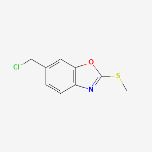molecular formula C9H8ClNOS B8533683 6-(Chloromethyl)-2-(methylthio)benzo[d]oxazole 