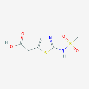 molecular formula C6H8N2O4S2 B8533737 {2-[(Methanesulfonyl)amino]-1,3-thiazol-5-yl}acetic acid CAS No. 62557-03-3