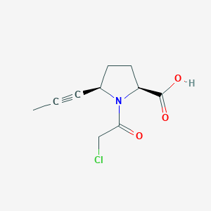 molecular formula C10H12ClNO3 B8533753 (5R)-1-(Chloroacetyl)-5-prop-1-yn-1-yl-L-proline CAS No. 676561-02-7