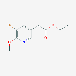 molecular formula C10H12BrNO3 B8533773 (5-Bromo-6-methoxy-pyridin-3-yl)-acetic acid ethyl ester CAS No. 1219936-57-8