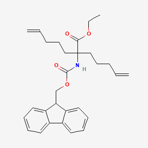molecular formula C29H35NO4 B8533893 ethyl 2-(((9H-fluoren-9-yl)methoxy)carbonylamino)-2-(pent-4-enyl)hept-6-enoate 