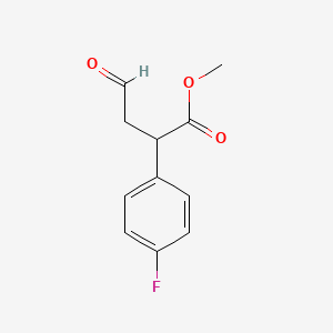 molecular formula C11H11FO3 B8533913 2-(4-Fluoro-phenyl)-4-oxo-butyric acid methyl ester 
