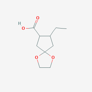 molecular formula C10H16O4 B8533944 8-Ethyl-1,4-dioxaspiro[4,4]nonane-7-carboxylic acid 