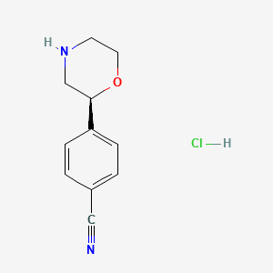 molecular formula C11H13ClN2O B8533953 4-((S)-Morpholin-2-YL)benzonitrile hcl 