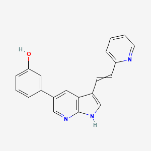 molecular formula C20H15N3O B8534001 3-{3-[2-(Pyridin-2-yl)ethenyl]-1H-pyrrolo[2,3-b]pyridin-5-yl}phenol CAS No. 875637-75-5