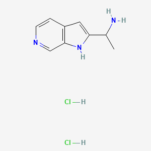 molecular formula C9H13Cl2N3 B8534061 1h-Pyrrolo[2,3-c]pyridine-2-methanamine,a-methyl-,dihydrochloride 