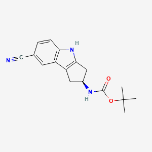 molecular formula C17H19N3O2 B8534084 tert-butyl N-[(2S)-7-cyano-1H,2H,3H,4H-cyclopenta[b]indol-2-yl]carbamate 