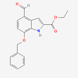 molecular formula C19H17NO4 B8534107 Ethyl 7-(benzyloxy)-4-formyl-1H-indole-2-carboxylate CAS No. 84639-88-3