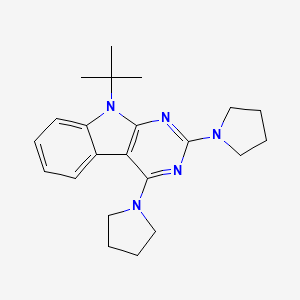 molecular formula C22H29N5 B8534191 9-tert-Butyl-2,4-di(pyrrolidin-1-yl)-9H-pyrimido[4,5-b]indole CAS No. 182314-01-8